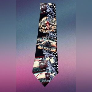 Tabasco Men's Vibrant Black & Red Necktie 100% Silk. New Without Tags